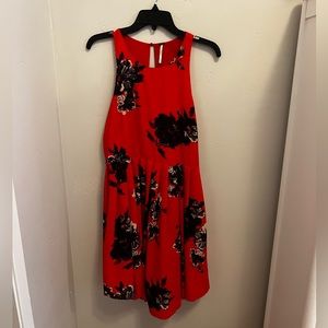 Red Free People High Neck Dress